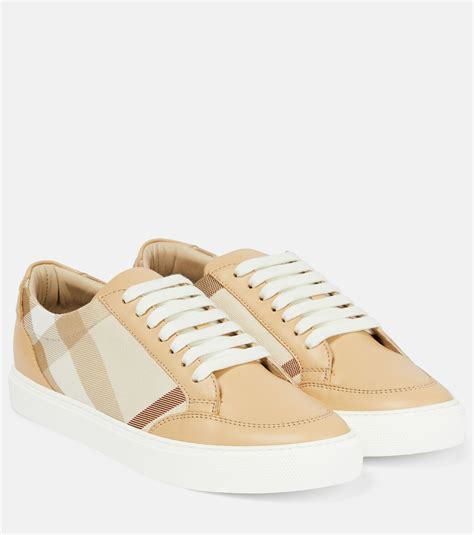 burberry salmond leather and cotton sneakers|Burberry 'new Salmond' Sneakers .